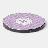 Personalized Elegant Soft Purple Floral Pattern Wireless Charger (Front 2)