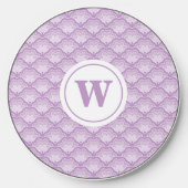 Personalized Elegant Soft Purple Floral Pattern Wireless Charger (Front)