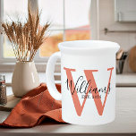 Personalized elegant style beverage pitcher<br><div class="desc">Personalized elgant style ,  add name,  letter and year</div>