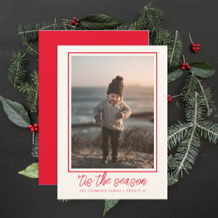 Personalized Elegant Stylish Cute Red Christmas Holiday Card
