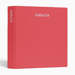 Personalized Elegant Stylish Pretty Watermelon Red 3 Ring Binder