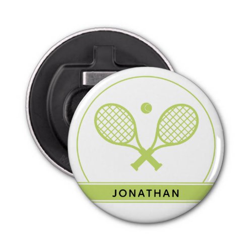 Personalized Elegant Tennis Racket and Ball Cute Bottle Opener