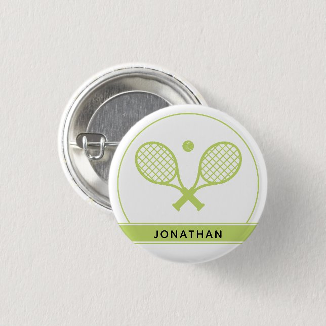 Personalized Elegant Tennis Racket and Ball Cute Button (Front & Back)