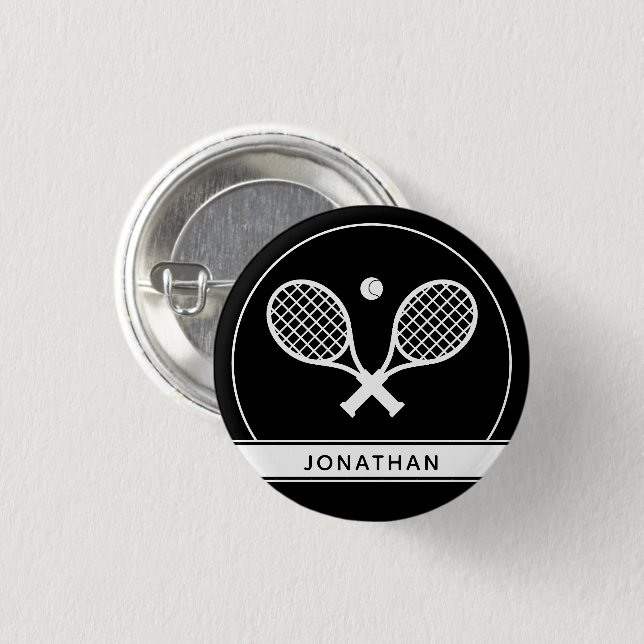 Personalized Elegant Tennis Racket and Ball Cute Button (Front & Back)
