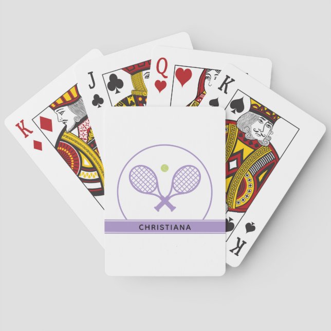 Personalized Elegant Tennis Racket and Ball Cute Poker Cards (Back)