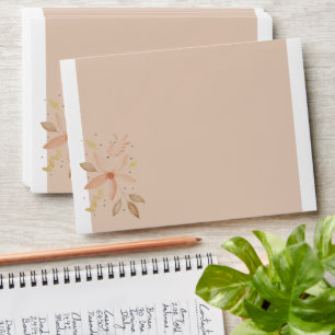 Personalized Elegant Terracotta Floral Watercolor Envelope