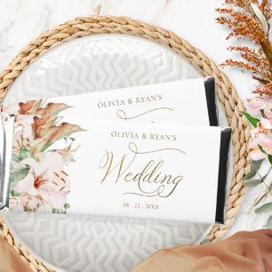 Personalized Elegant Terracotta Floral Wedding Hershey Bar Favors