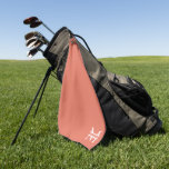 Personalized Elegant Terracotta Monogram and Name Golf Towel<br><div class="desc">Personalized Elegant Monogram and Name Gifts featuring personalized monogram in classic serif font style with box of name in the middle of monogram.</div>