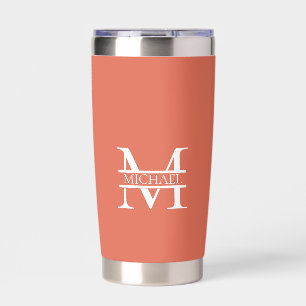 Personalized Elegant Terracotta Monogram and Name Insulated Tumbler