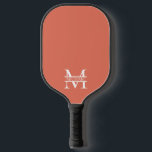 Personalized Elegant Terracotta Monogram and Name Pickleball Paddle<br><div class="desc">Personalized Elegant Monogram and Name Gifts featuring personalized monogram in classic serif font style with box of name in the middle of monogram.</div>