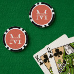 Personalized Elegant Terracotta Monogram and Name Poker Chips<br><div class="desc">Personalized Elegant Monogram and Name Gifts featuring personalized monogram in classic serif font style with box of name in the middle of monogram.</div>
