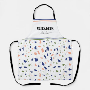Personalized Elegant Terrazzo Apron