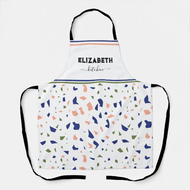 Personalized Elegant Terrazzo Apron (Front)