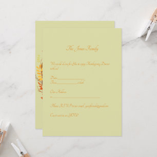 Personalized Elegant Thanksgiving Entertaining Invitation
