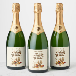 Personalized Elegant Thanksgiving Entertaining Sparkling Wine Label