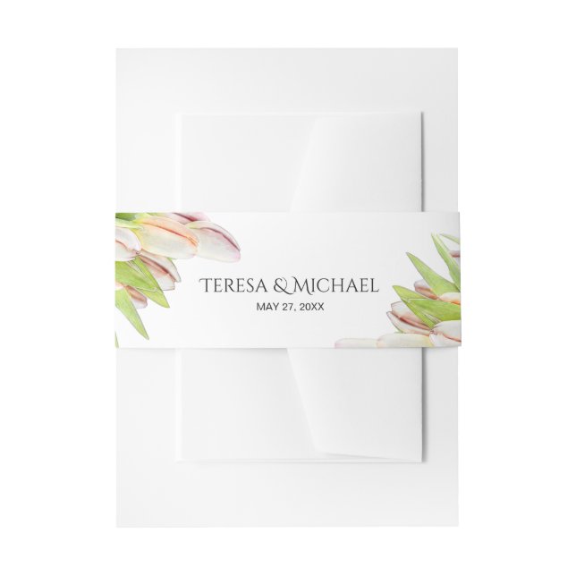 Personalized, Elegant, Tulip Wedding Invitation Invitation Belly Band (Front Example)