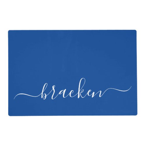 Personalized Elegant Typography Blue Dog Placemat