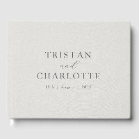 Personalized Elegant Typography White Faux Linen