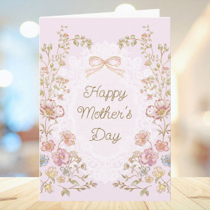 Personalized Elegant Vintage Floral Mother’s Day Card