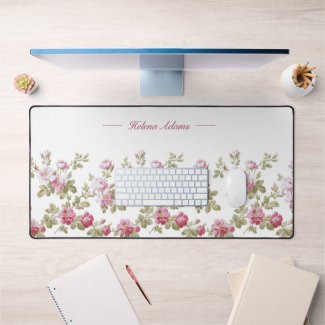 Personalized Elegant Vintage Pink Rose Border