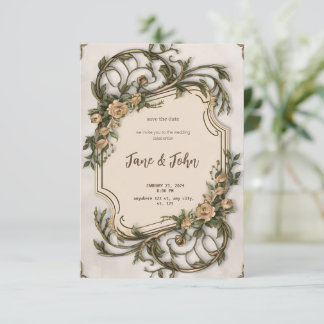 [Personalized] Elegant Vintage Wedding Invitation