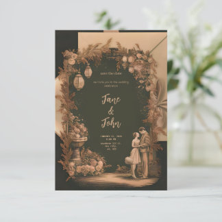 [Personalized] Elegant Vintage Wedding Invitation