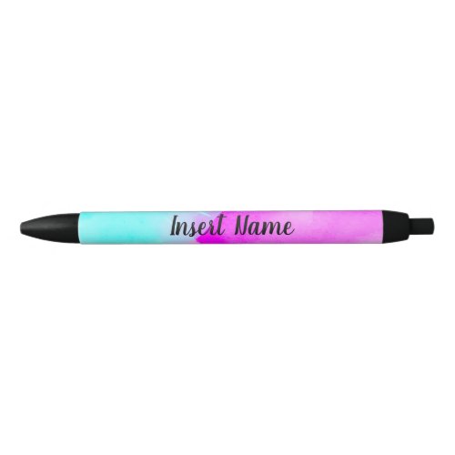 Personalized Elegant Watercolor Black Ink Pen