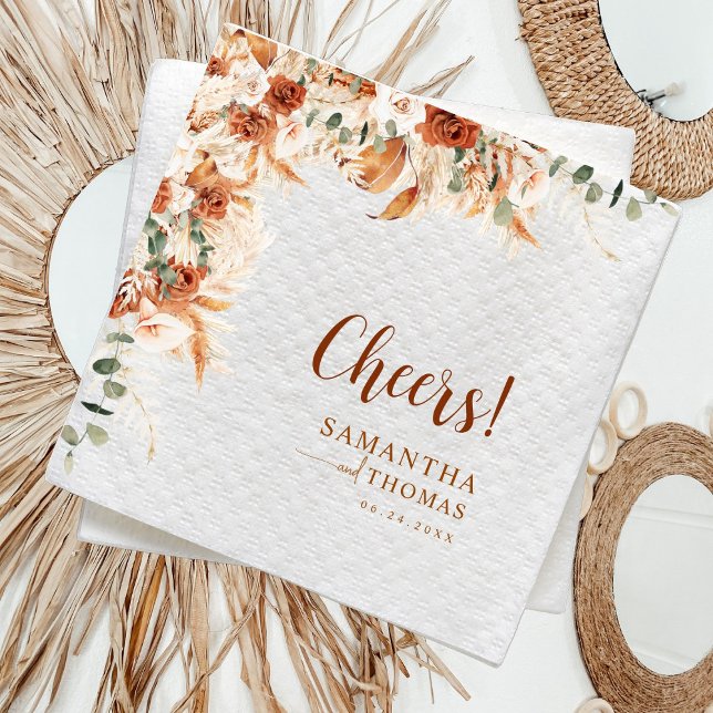 Personalized Elegant Watercolor Floral Wedding Napkins (Creator Uploaded)