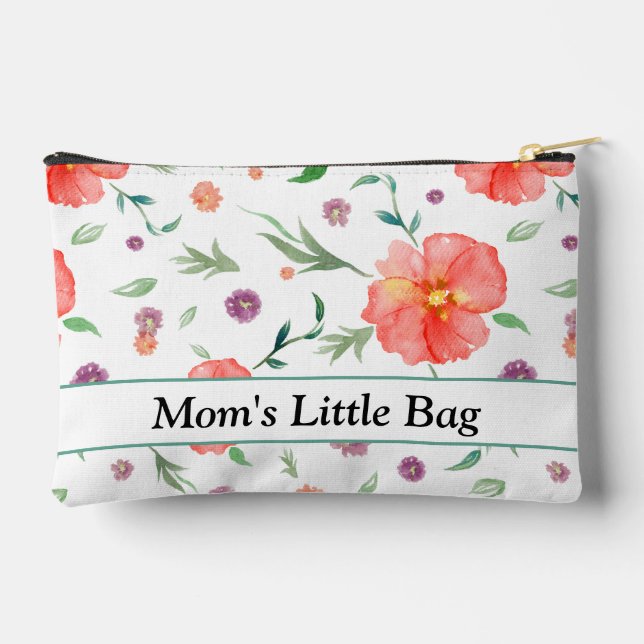 Personalized Elegant Watercolor Makeup Bag (Back)