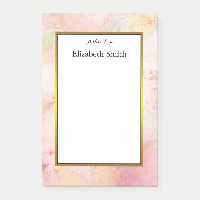 Personalized Elegant Watercolor Post-it Notes (Front)