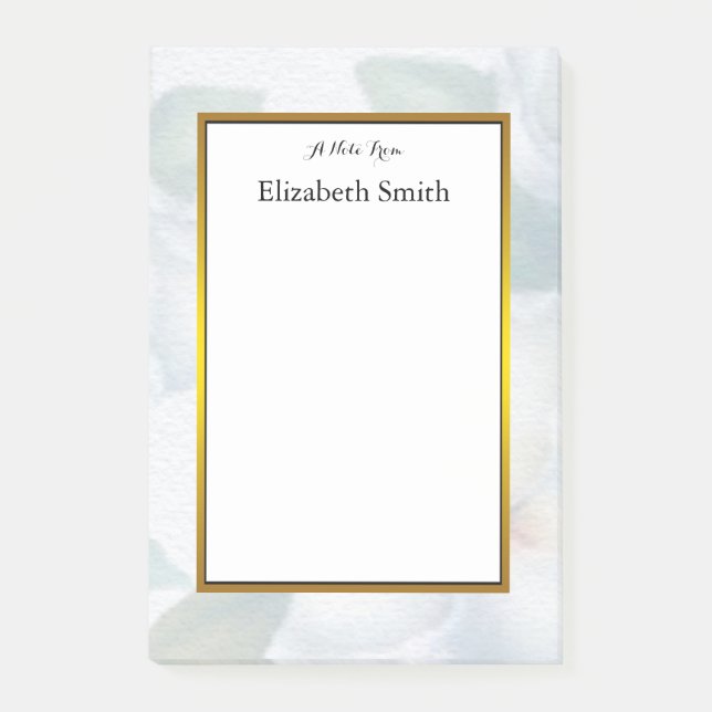 Personalized Elegant Watercolor Post-it Notes (Front)