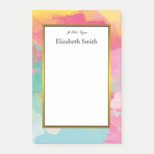 Personalized Elegant Watercolor Post-it Notes