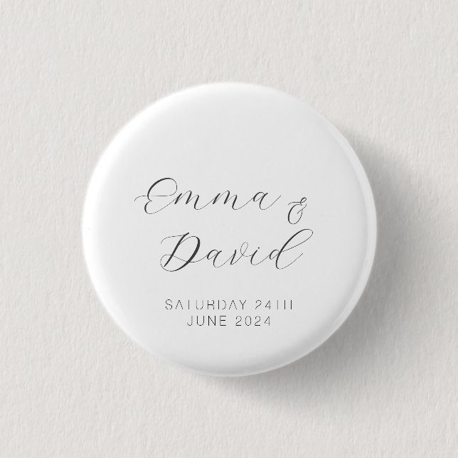 Personalized Elegant Wedding Button (Front)