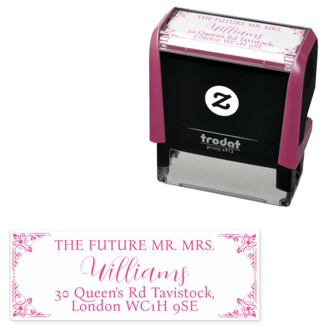 Personalized Elegant Wedding Engagement gift Self-inking Stamp (In Situ)