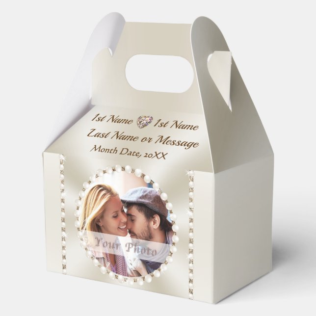 Personalized, Elegant Wedding Favor Boxes, PHOTO Boxes (Front)