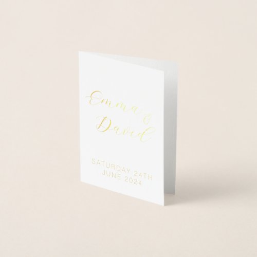 Personalized Elegant Wedding Foil Card