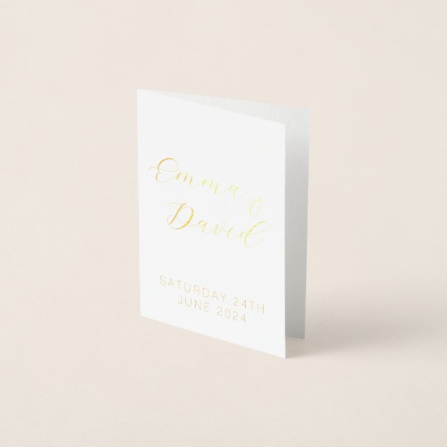 Personalized Elegant Wedding Foil Card (Front)