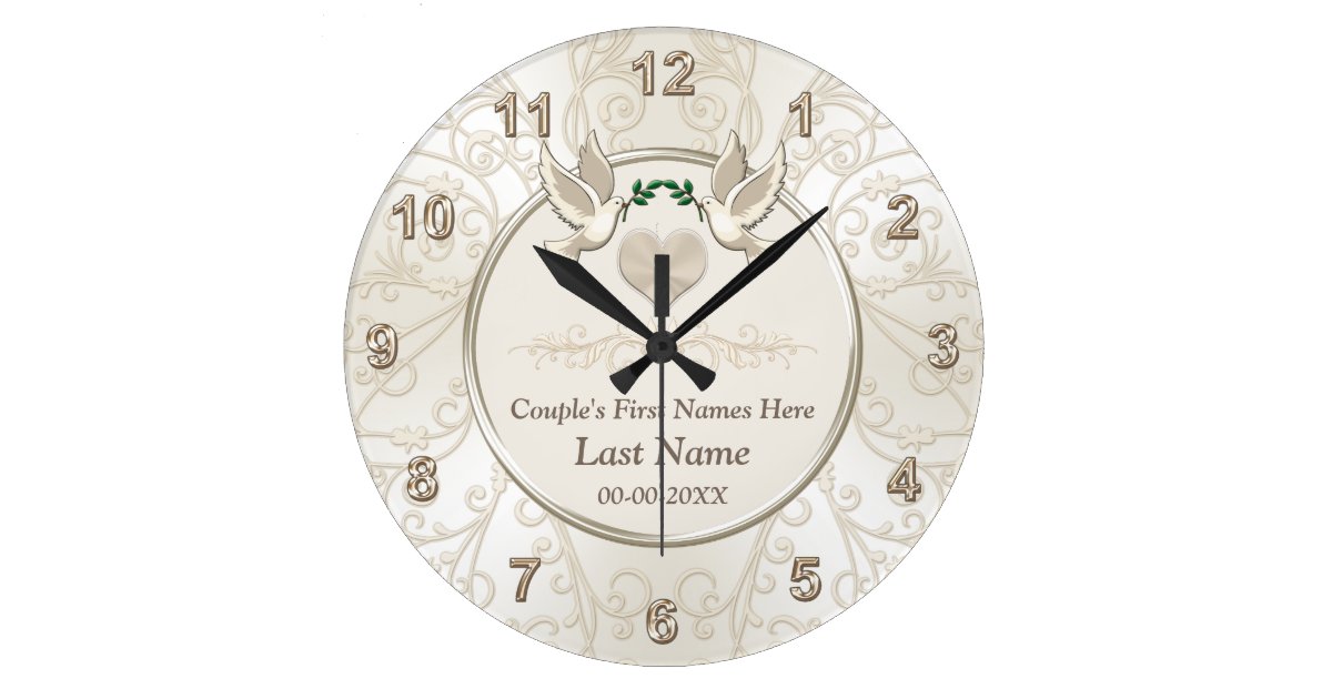 Personalized Elegant Wedding Gifts For Couples Large Clock
