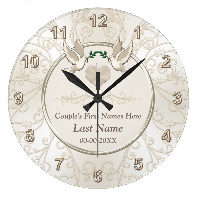 Personalized Elegant Wedding Gifts for Couples Large Clock