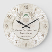 Personalized Elegant Wedding Gifts for Couples Large Clock, Zazzle