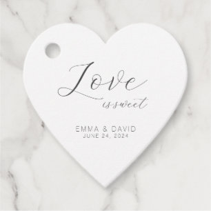 Personalized Elegant Wedding Heart Shaped Favor Tags