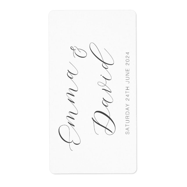 Personalized Elegant Wedding Label (Front)