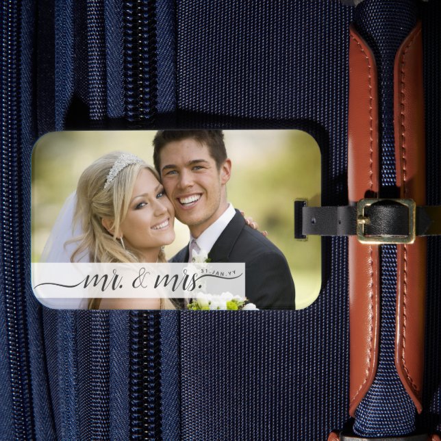 Personalized Elegant Wedding Luggage Tag (Front Insitu 4)