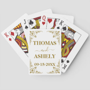 Personalized Elegant Wedding Monogram Poker Cards