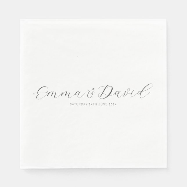 Personalized Elegant Wedding Napkins (Front)