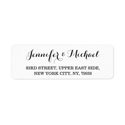 create custom elegant wedding return address label zazzle com