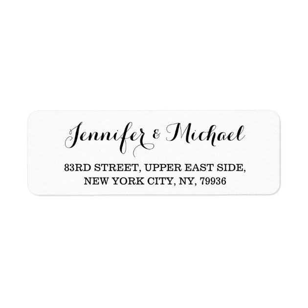 Personalized Elegant Wedding Return Address Label