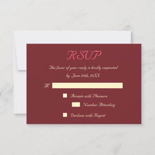 Personalized Elegant Wedding RSVP Invitation Card