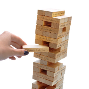 Personalized Elegant Wedding Topple Tower