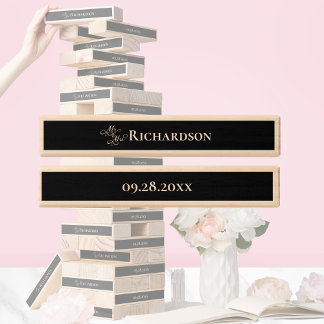 Personalized Elegant Wedding Topple Tower Game